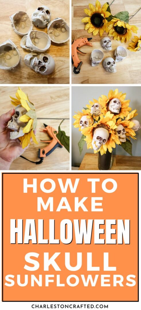 How to make Halloween sunflower skulls + eyeball flowers!