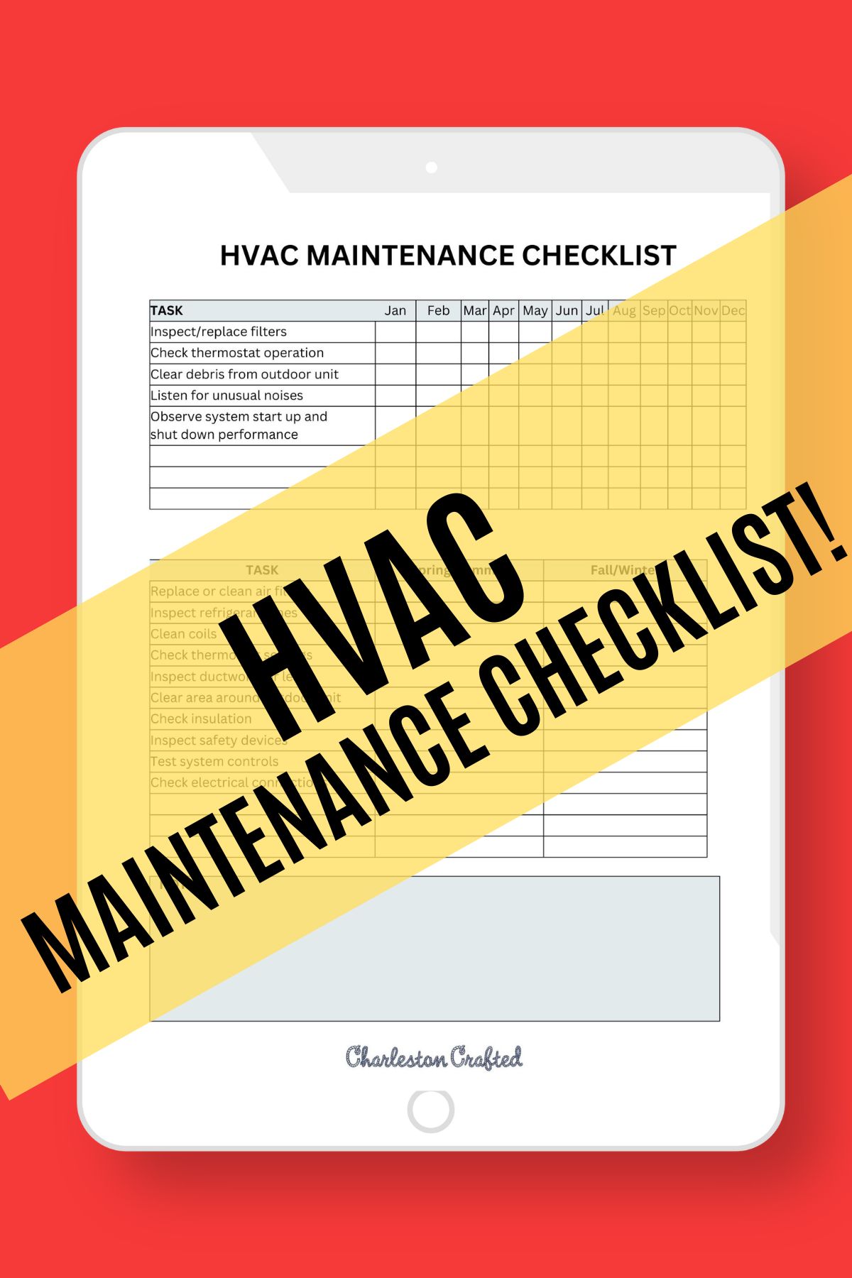 HVAC maintenance checklist - free printable!