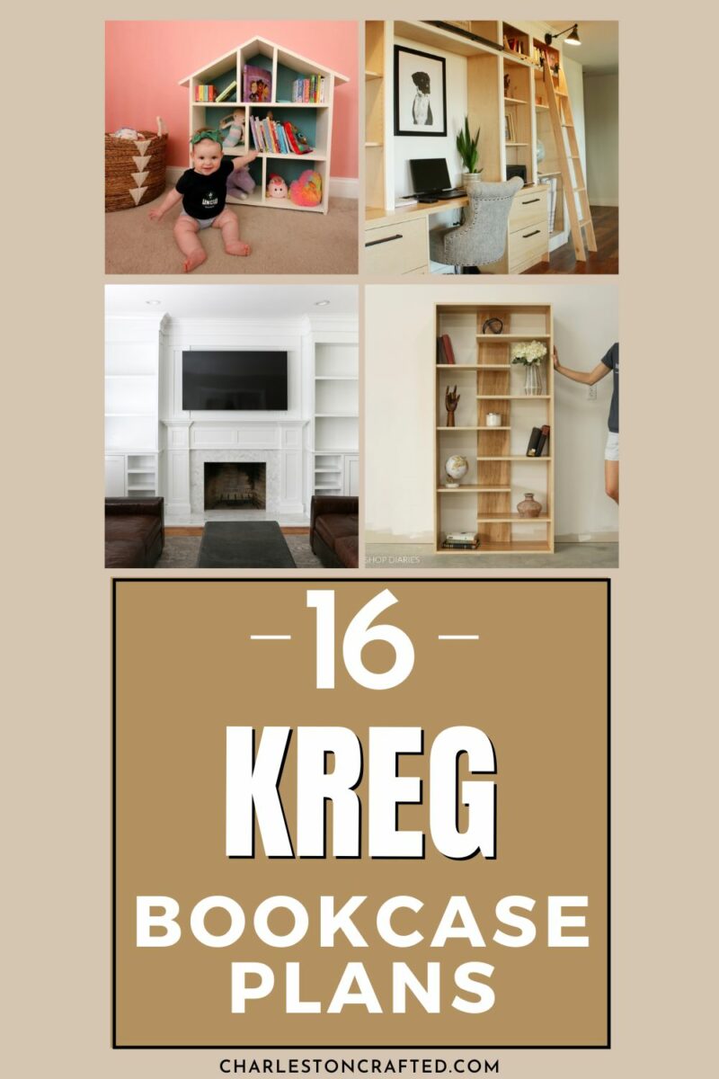 16 easy DIY Kreg Jig Bookcase Plans