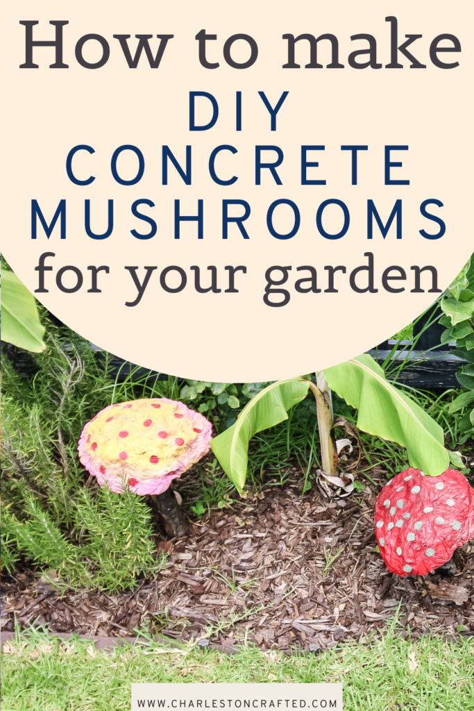 How to make DIY concrete mushrooms - Charleston Crafted