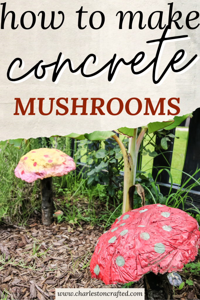How to make DIY concrete mushrooms - Charleston Crafted