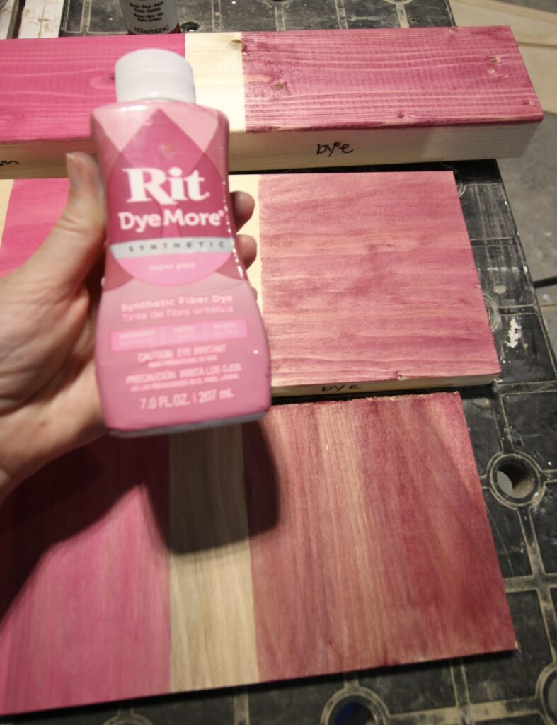 RIT dye pink wood stain