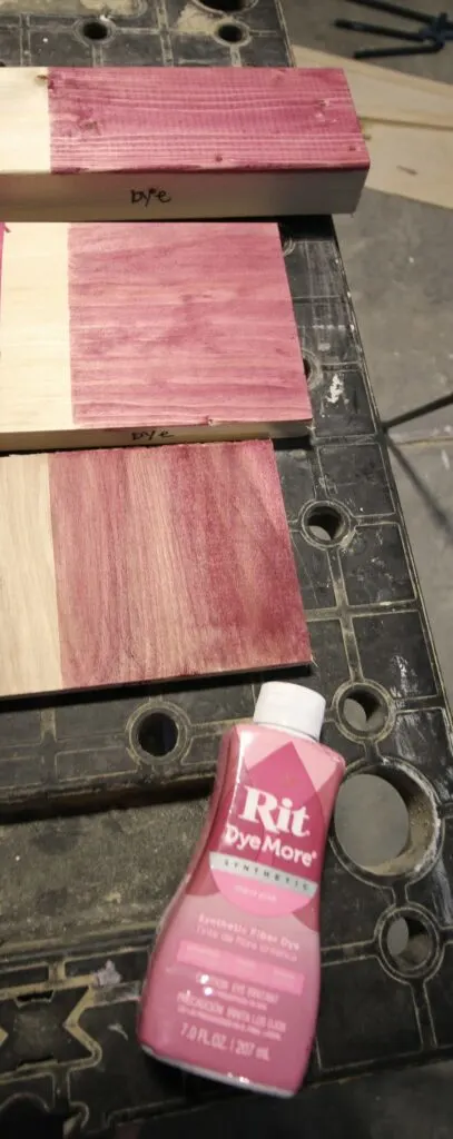 RIT dye pink wood stain