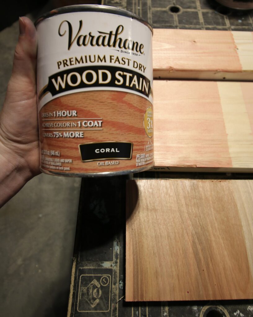 varathane coral pink wood stain