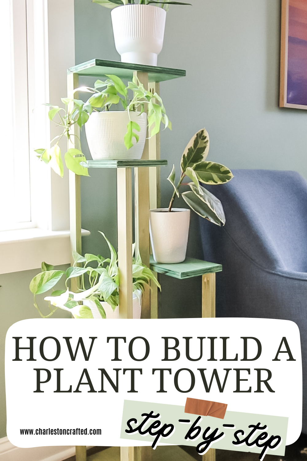DIY tiered corner plant stand tower