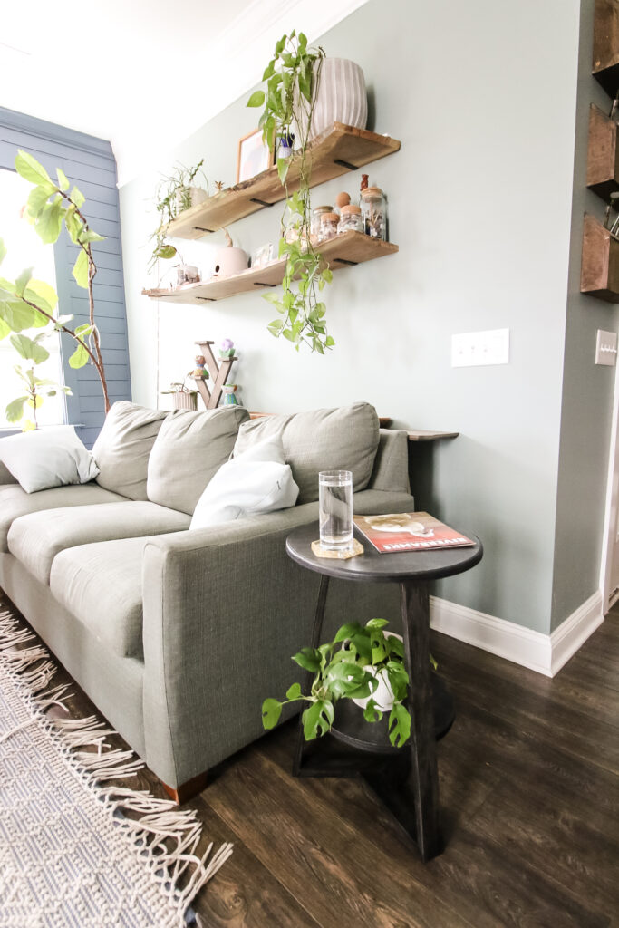 Side table next to couch