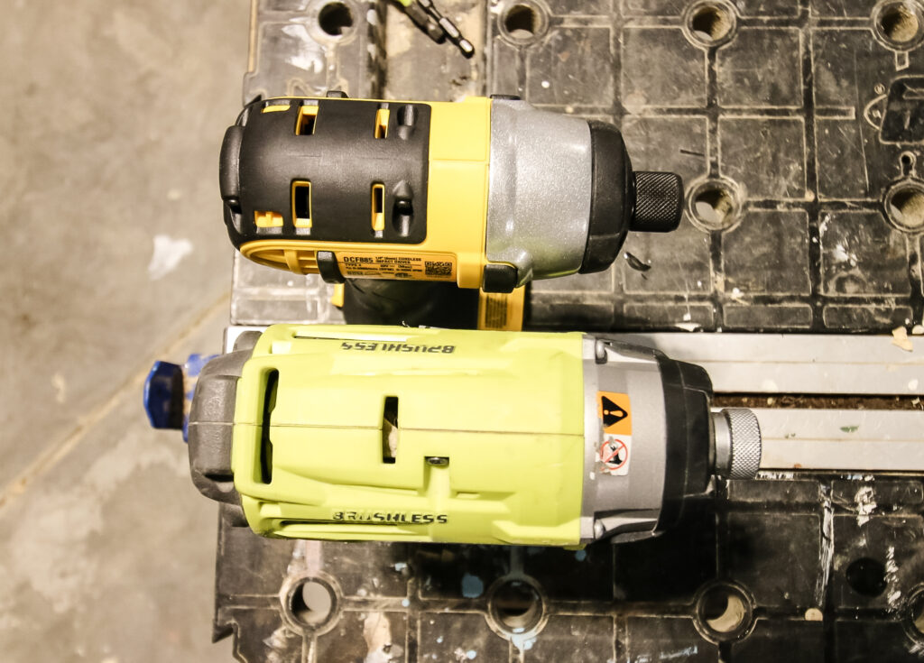 Dewalt and Ryobi Drivers side by side