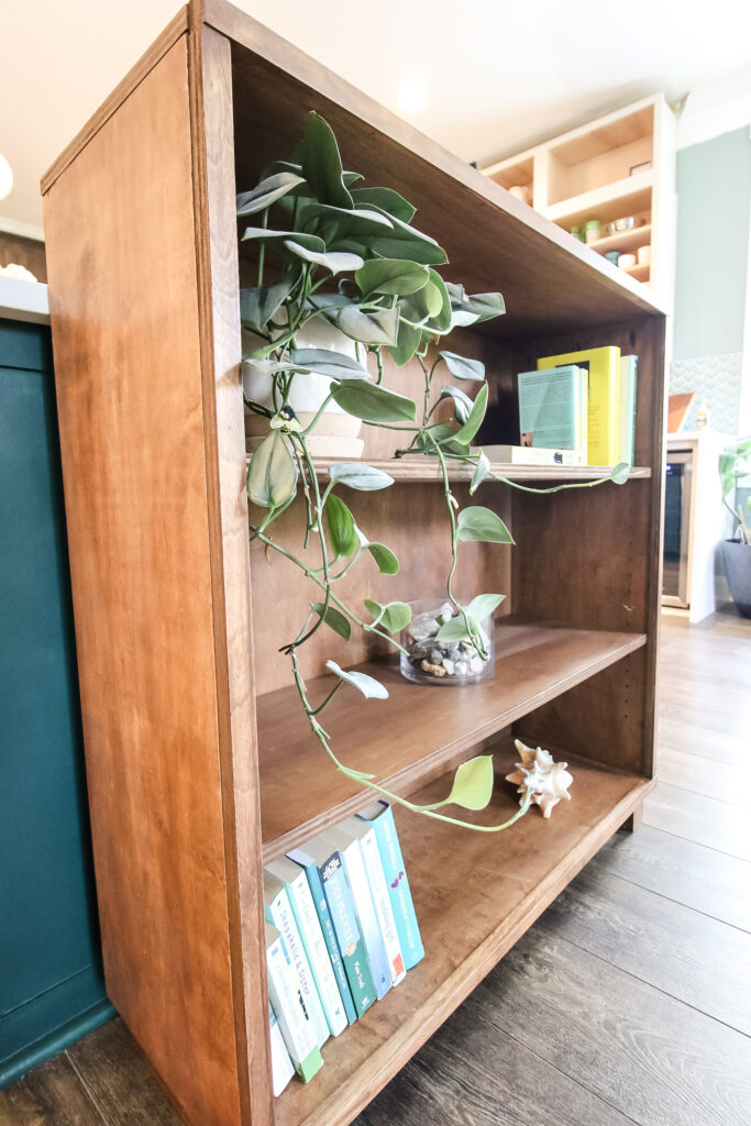 DIY bookshelf with modern legs - Charleston Crafted