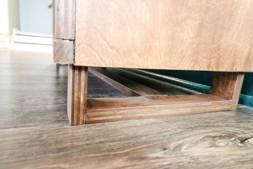 Modern Legs on traditional bookshelf