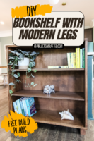 DIY bookshelf with modern legs