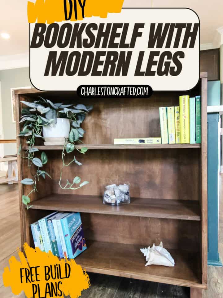 DIY bookshelf with modern legs - Charleston Crafted