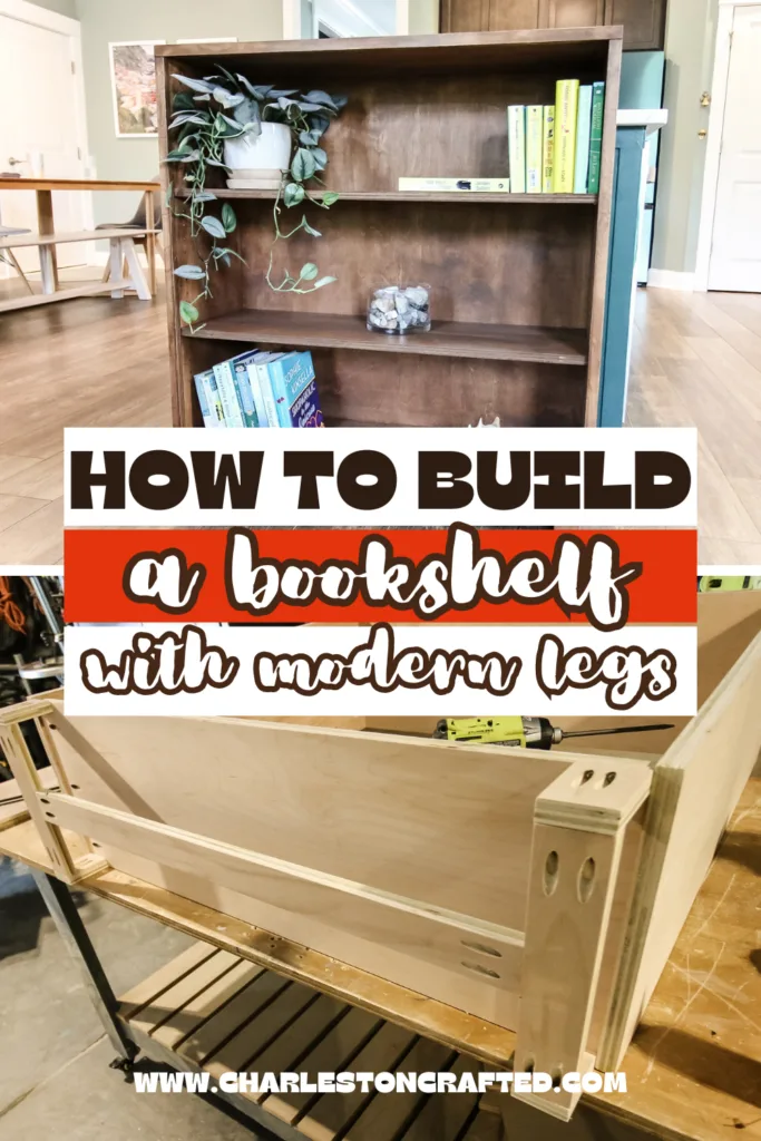 DIY bookshelf with modern legs - Charleston Crafted