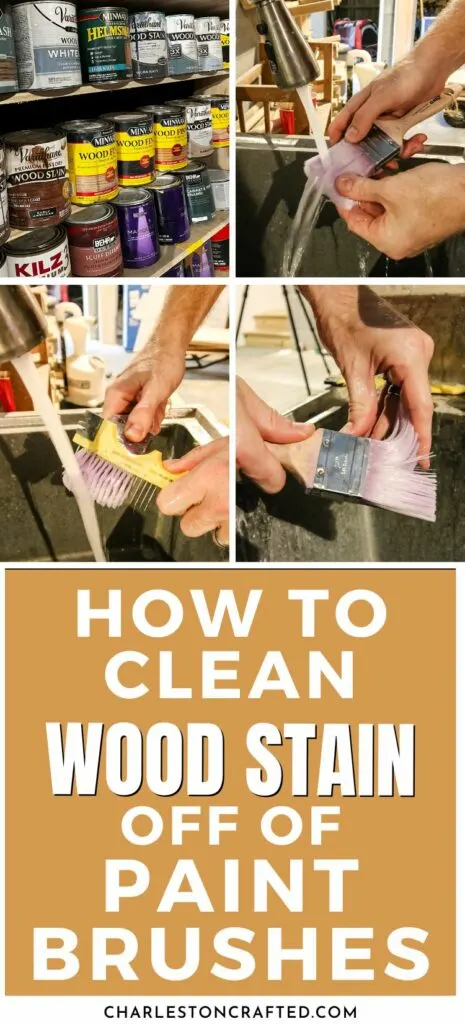 how to clean wood stain off paint brushes