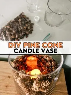 pine cone candle vase centerpiece