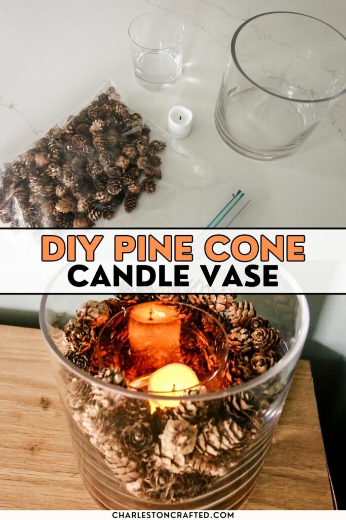 pine cone candle vase centerpiece