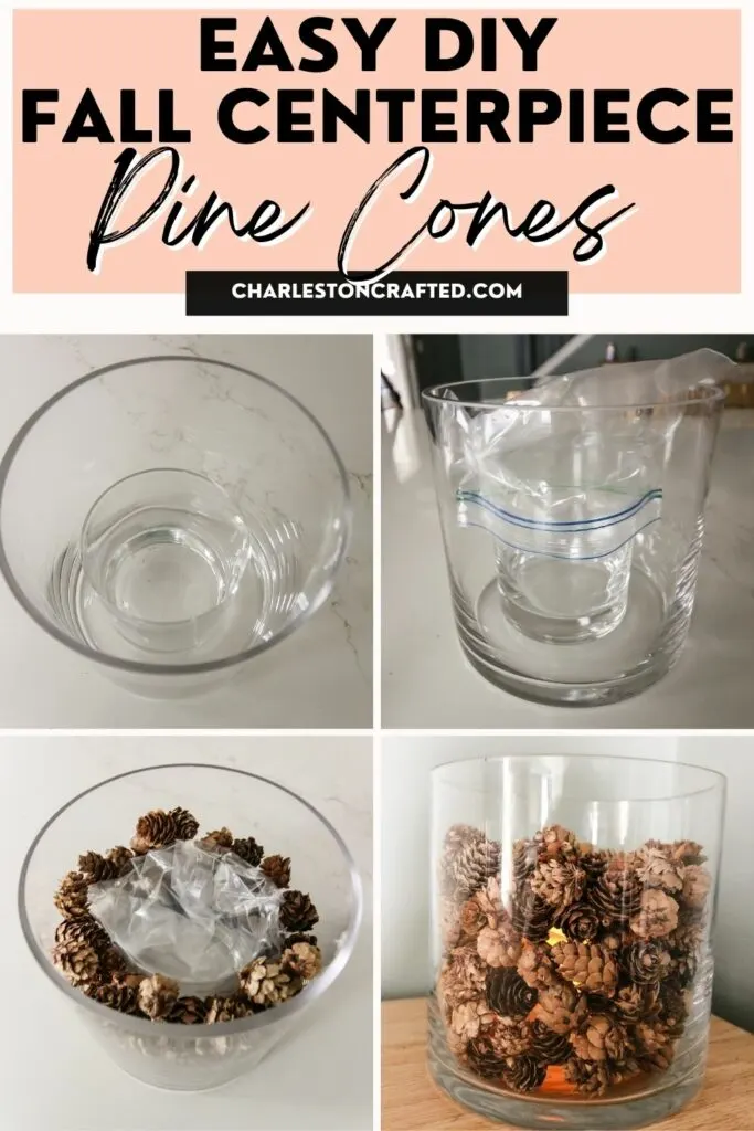 pine cone candle vase centerpiece