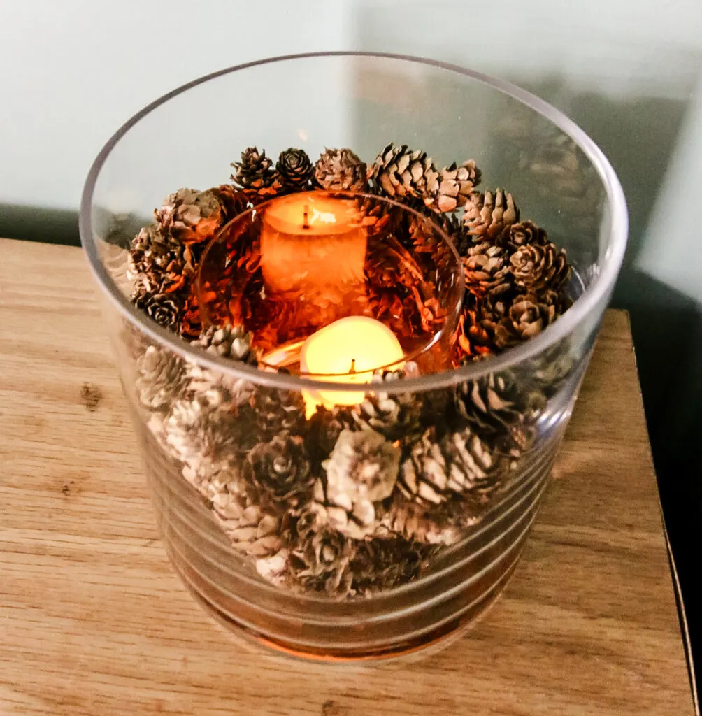 pine cone vase centerpiece