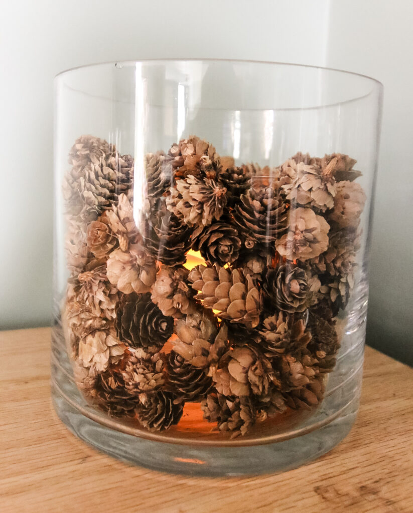 pine cone vase centerpiece