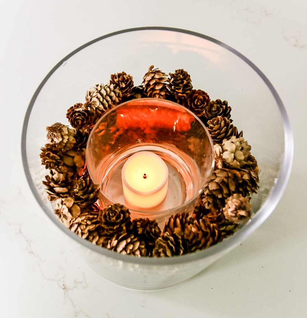 pine cone vase centerpiece