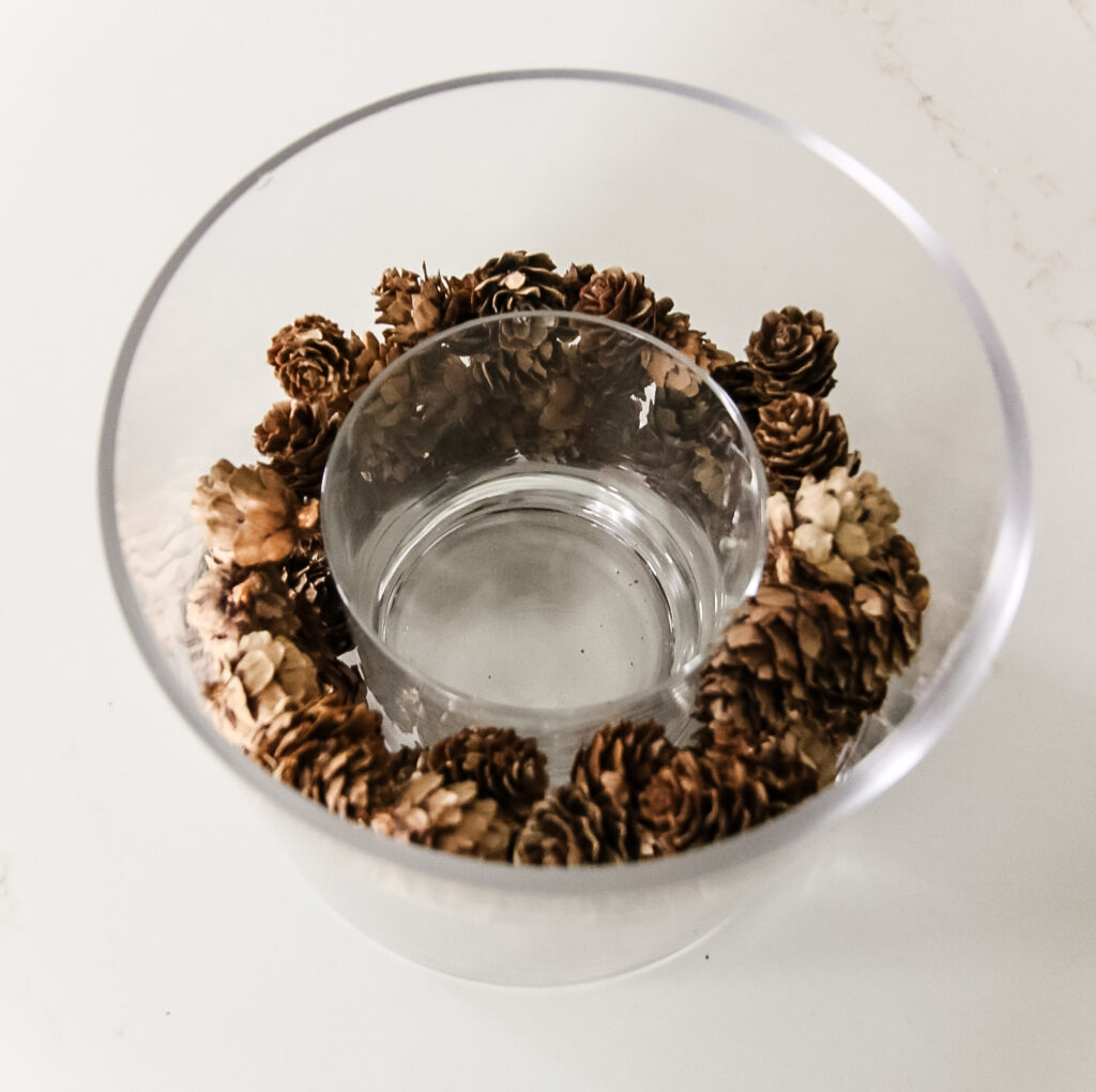 pine cone vase centerpiece