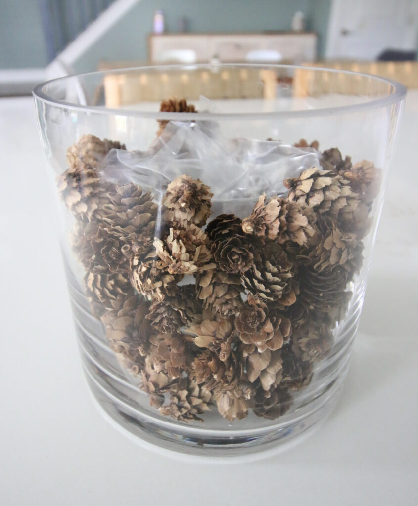 pine cone vase centerpiece