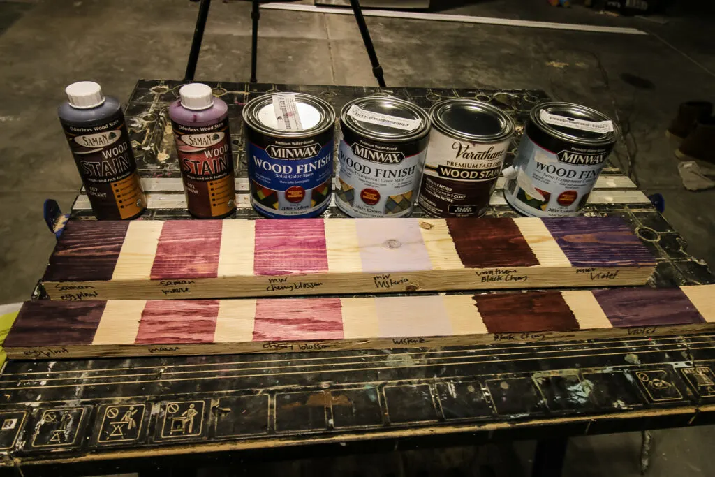 purple wood stain tests