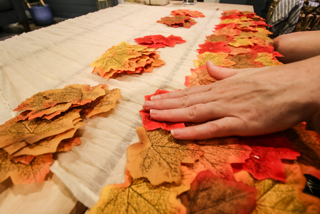 making a fall leaf table runner