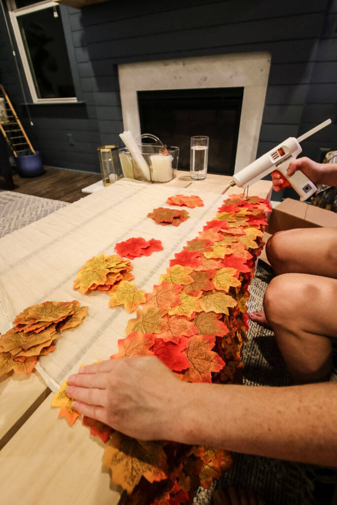 making a fall leaf table runner