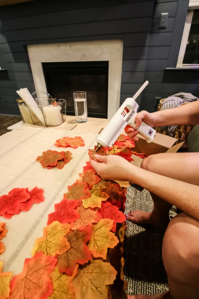 making a fall leaf table runner