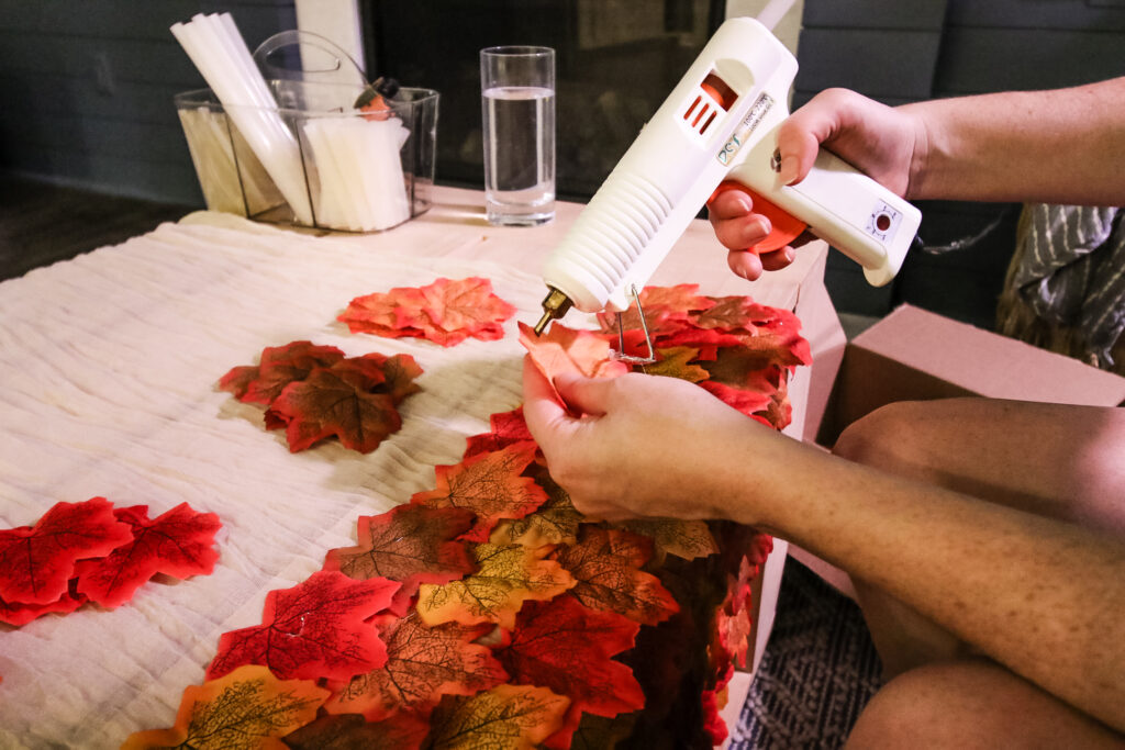 making a fall leaf table runner