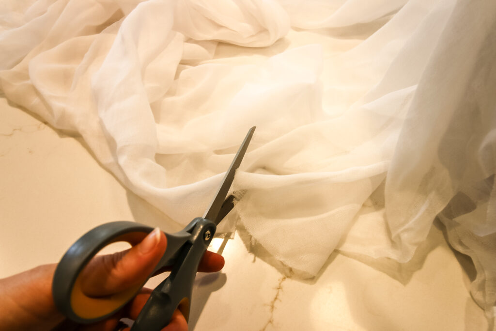 cutting gauze fabric