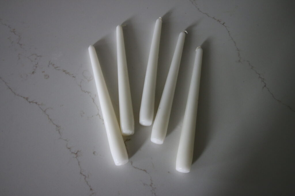 white taper candles