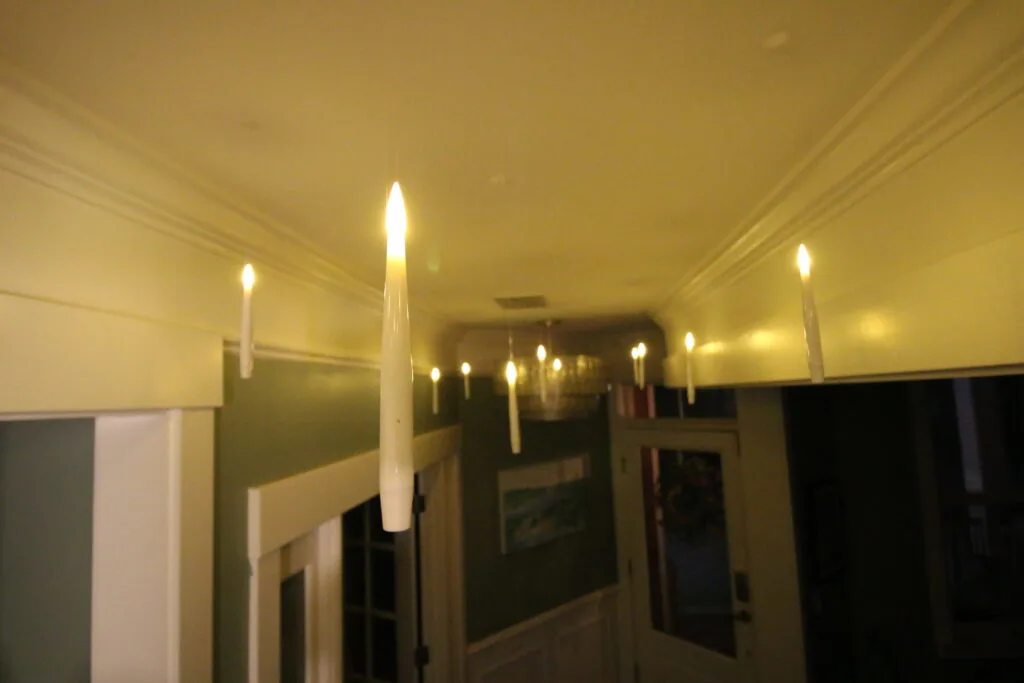 hanging candles from the ceiling for halloween