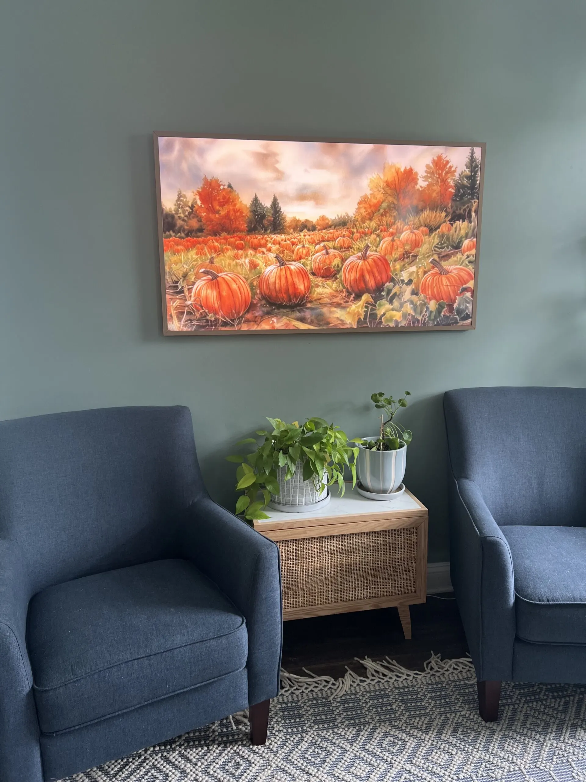 fall samsung frame tv art