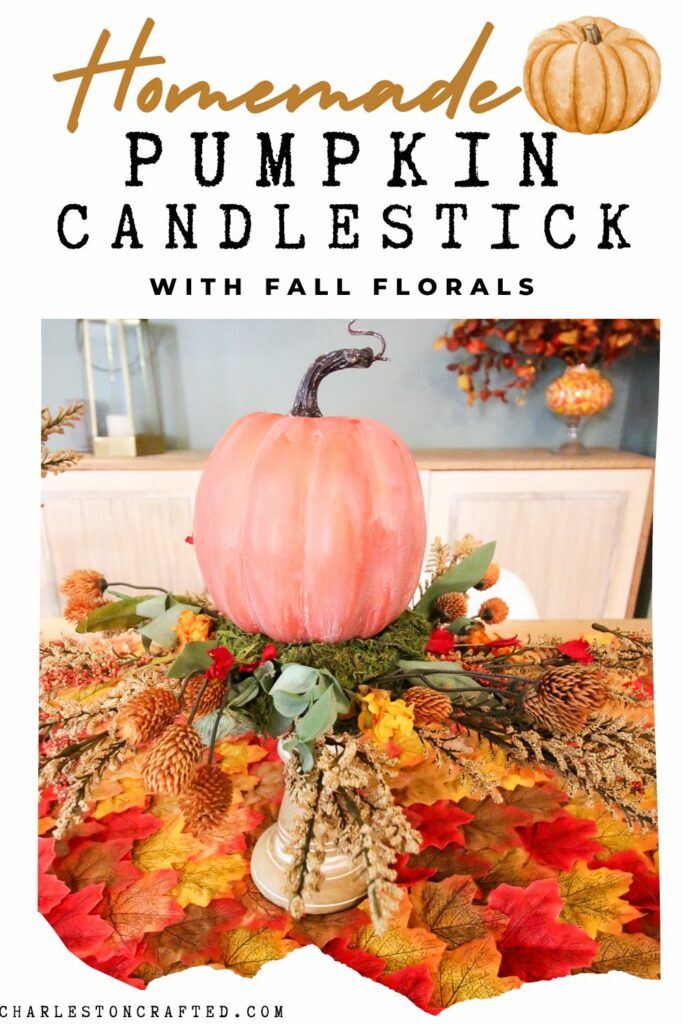 How to make a DIY pumpkin candlestick centerpiece