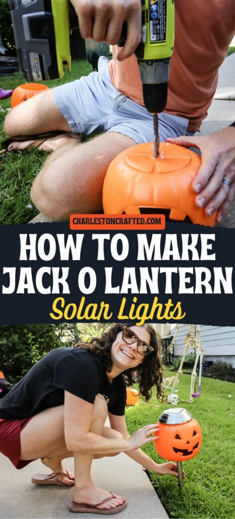 how to make jack o lantern solar lights for outdoor halloween decor