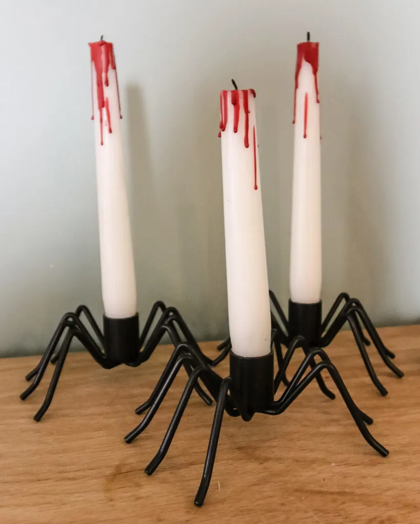 DIY bleeding candles for halloween decor