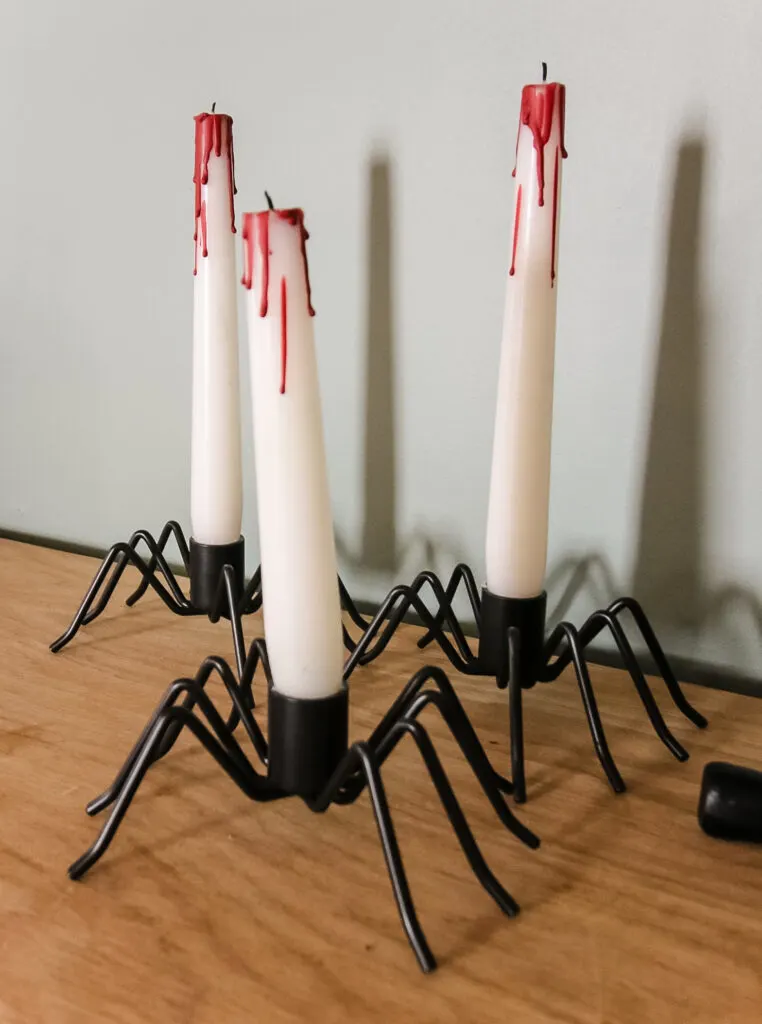 DIY bleeding candles for halloween decor