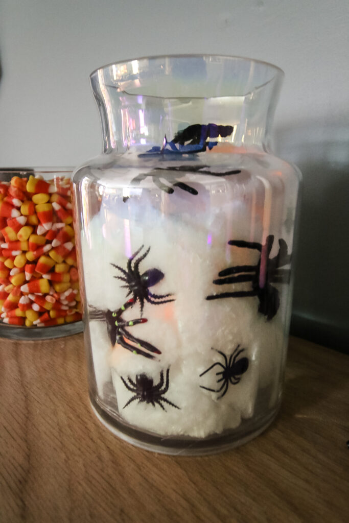 spiderweb jar halloween decor