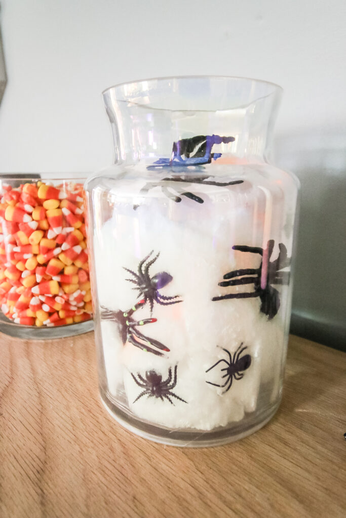 spiderweb jar halloween decor