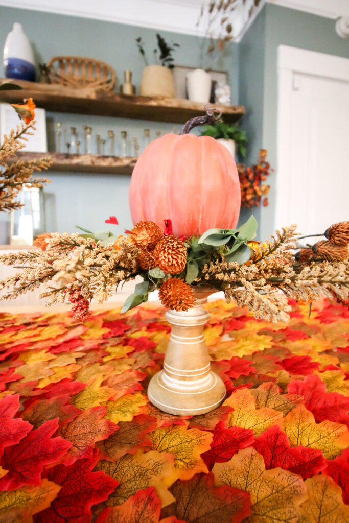 pumpkin floral candlestick