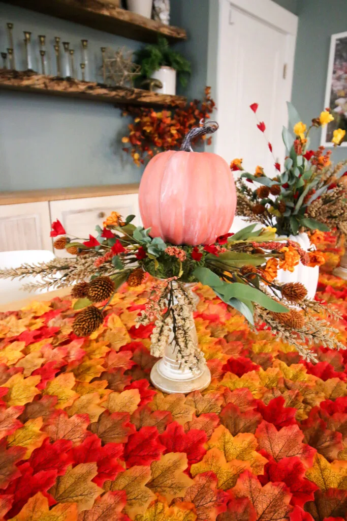 pumpkin floral candlestick