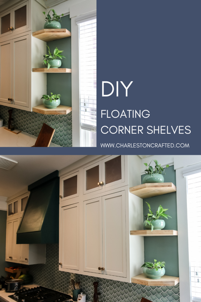 DIY floating corner shelves - Charleston Crafted