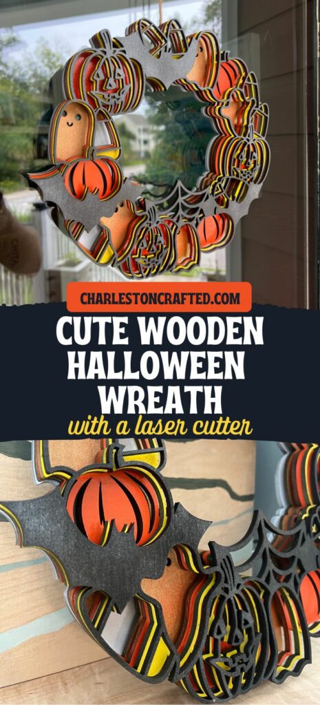 DIY Halloween Wreath with laser cutter - Charleston Crafted