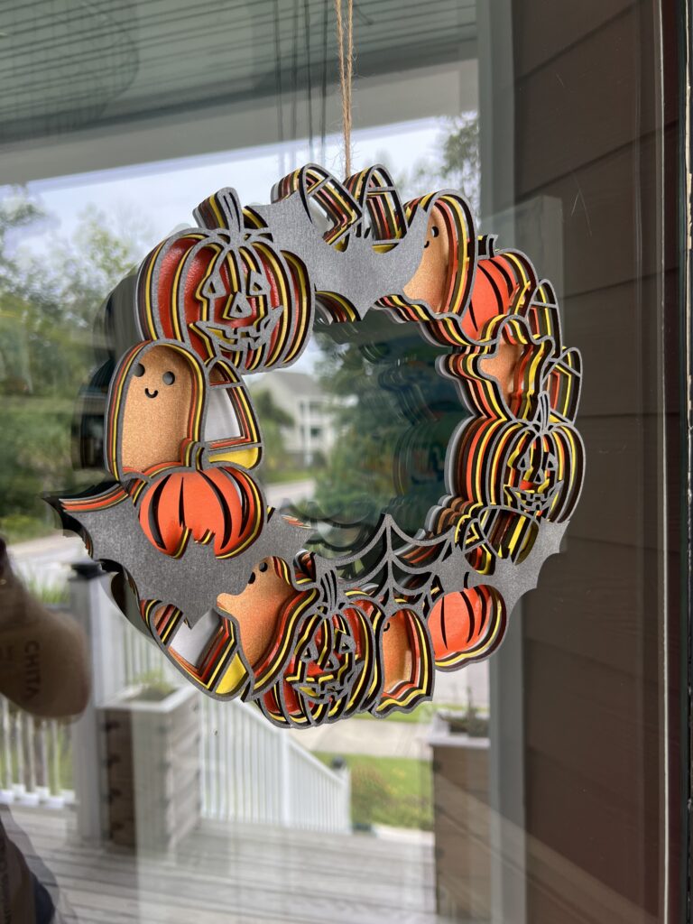 DIY Halloween Wreath with laser cutter - Charleston Crafted