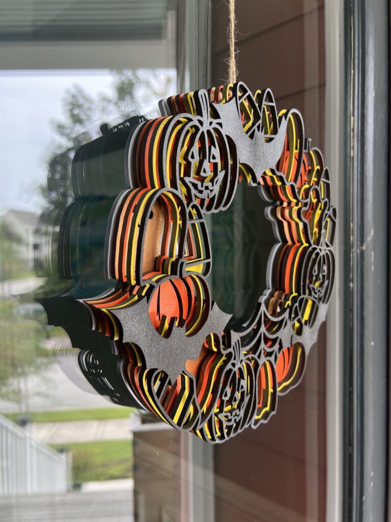 DIY Halloween Wreath with laser cutter - Charleston Crafted