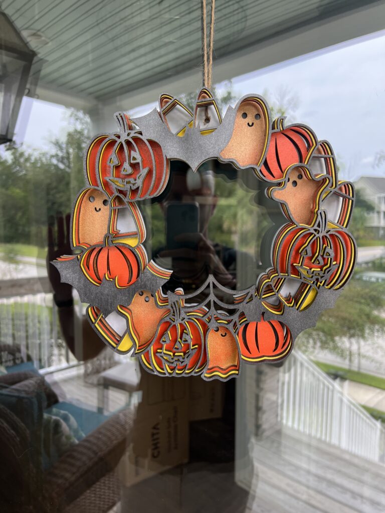 DIY Halloween Wreath with laser cutter - Charleston Crafted