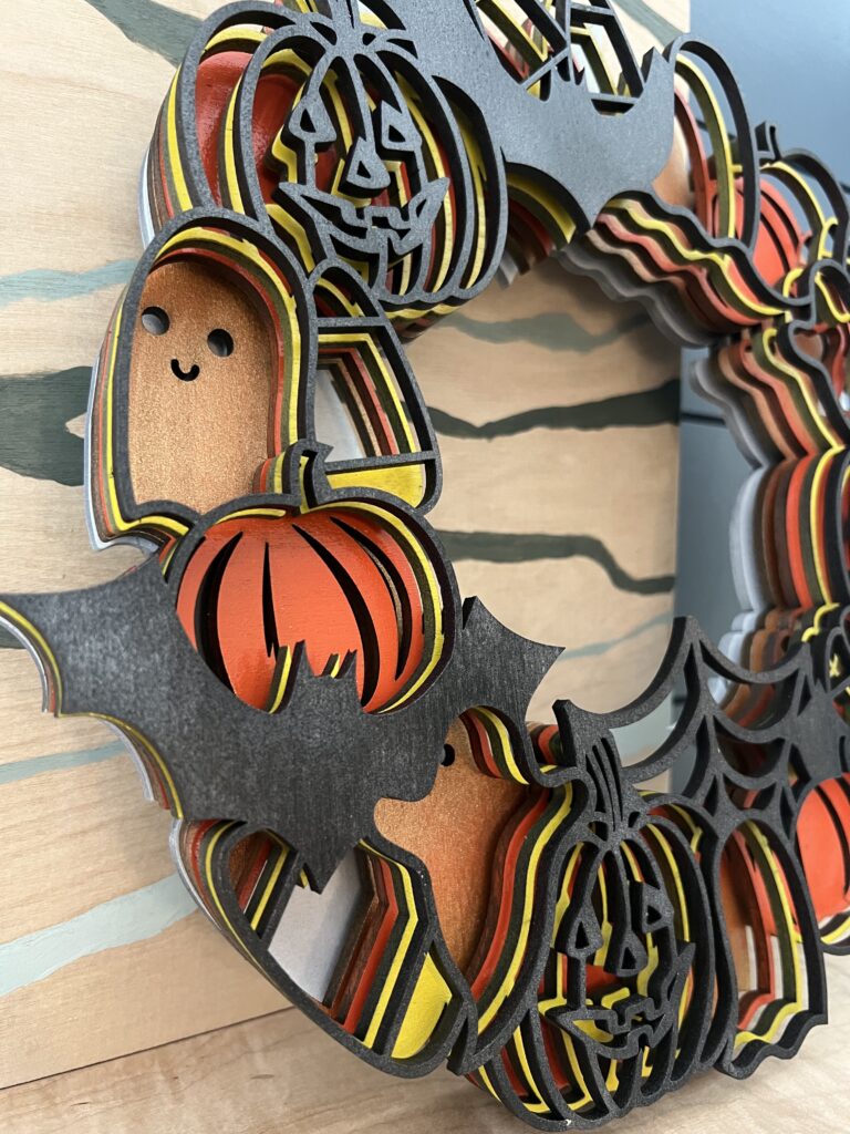 DIY Halloween Wreath with laser cutter - Charleston Crafted