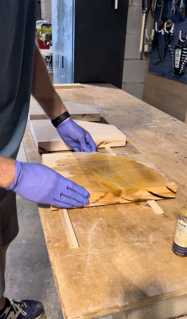 Oiling floating shelves