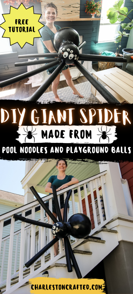 DIY giant spider from balls - Charleston Crafted